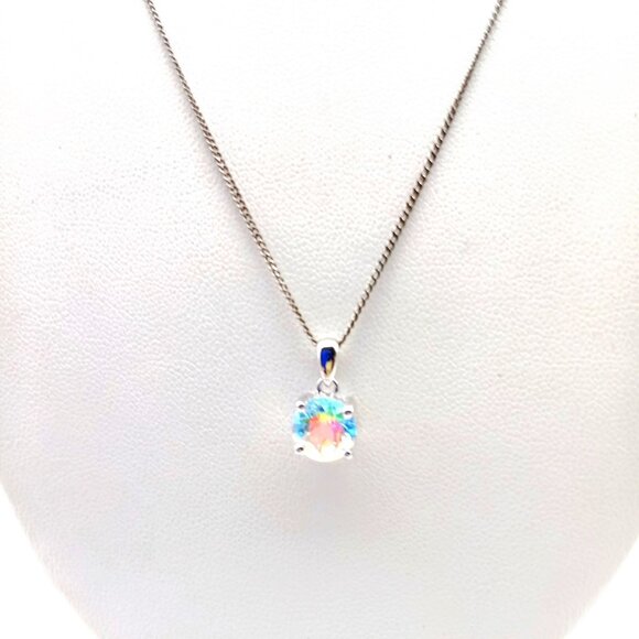 John Hardy Jewelry Jewelry - JH 925 Mystic Rainbow Solitaire Pendant Round Cut SemiPrecious Gemstone in Sterl